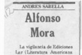 Alfonso Mora  [artículo] Andrés Sabella.