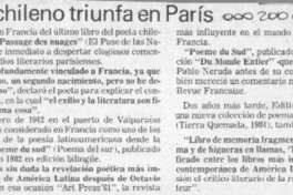 Poeta chileno triunfa en París  [artículo].