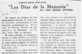 "Los días de la memoria"  [artículo] José Arraño Acevedo.