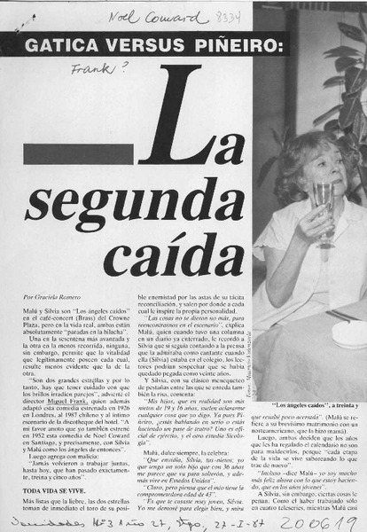 Gatica versus Piñeiro, la segunda caída  [artículo] Graciela Romero.