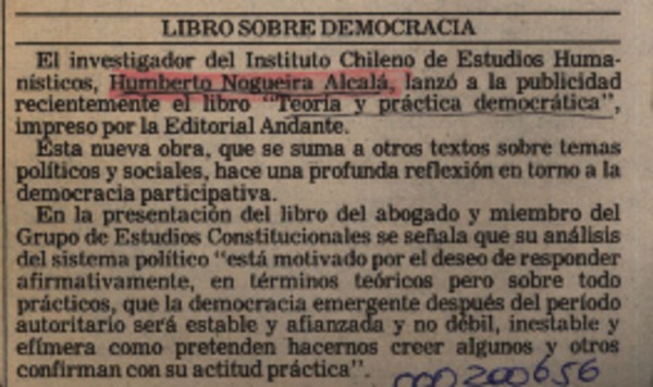 Libro sobre democracia  [artículo].