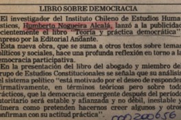 Libro sobre democracia  [artículo].