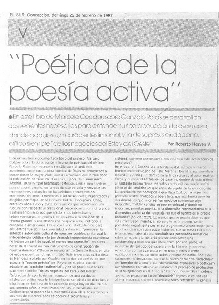 "Poética de la poesía activa"