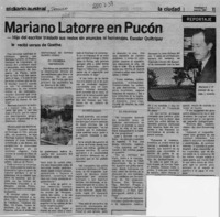 Mariano Latorre en Pucón  [artículo].