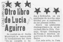 Otro libro de Lucía Aguirre  [artículo].