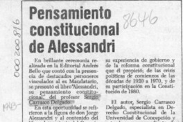 Pensamiento constitucional de Alessandri  [artículo].