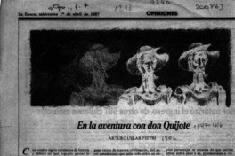 En la aventura con don Quijote  [artículo] Arturo Uslar Pietri.