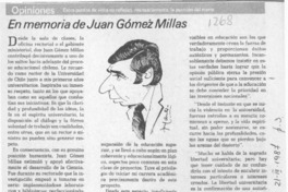 En memoria de Juan Gómez Millas  [artículo] Moisés Silva Triviños.