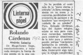 Rolando Cárdenas  [artículo] Andrés Sabella.