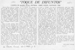 "Toque de difuntos"  [artículo] Luis Agoni Molina.