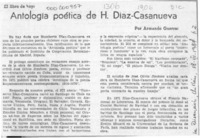 Antología poética de H. Díaz-Casanueva  [artículo] Armando Guerra.