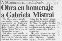 Obra en homenaje a Gabriela Mistral  [artículo].