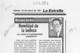 Humildad de la belleza  [artículo] Horacio Hernández Anderson.