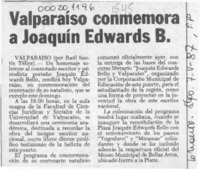 Valparaíso conmemora a Joaquín Edwards B.  [artículo] Raúl Santiz Téllez.