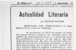 "Maestros del periodismo" de Juan Ramón Silva y Alfonso Calderón  [artículo] Matías Rafide.