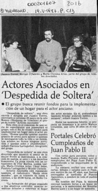 Actores asociados en 'Despedida de Soltera'  [artículo].