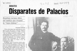 Disparates de Palacios  [artículo] Mario Céspedes Gutiérrez.