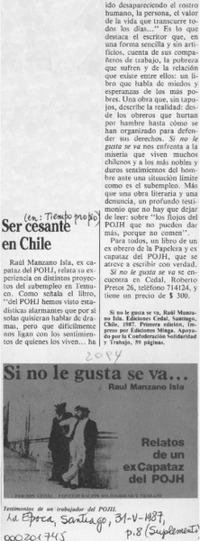 Ser cesante en Chile  [artículo].