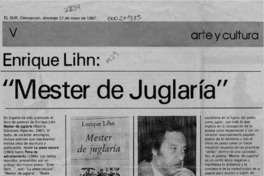 Enrique Lihn, "Mester de juglaría"  [artículo] Juan Zapata G.