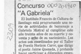 Concurso "A Gabriela"  [artículo].