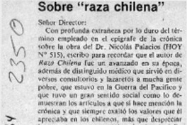 Sobre "Raza chilena"  [artículo] Fernando Rivas González.