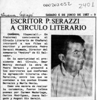 Escritor P. Serazzi a círculo literario  [artículo].