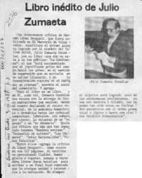 Libro inédito de Julio Zumaeta  [artículo].