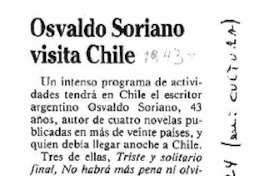 Osvaldo Soriano visita Chile  [artículo]