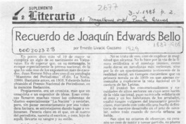 Recuerdo de Joaquín Edwards Bello