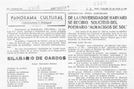 Panorama cultural  [artículo] B. Rodríguez.