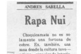 Rapa Nui  [artículo] Andrés Sabella.