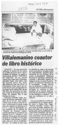 Villalemanino coautor de libro histórico  [artículo].