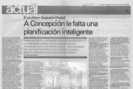 A Concepción le falta una planificación inteligente
