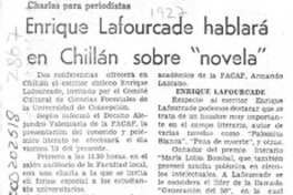 Enrique Lafourcade hablará en Chillán sobre "novela"