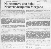 No se mueve una hoja, nouvelle, Benjamín Morgado  [artículo] Gustavo Rivera Flores.