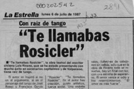 "Te llamabas Rosicler"  [artículo] Bronce.