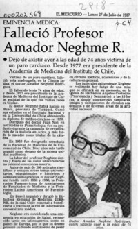 Falleció profesor Amador Neghme R.  [artículo].