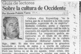 Sobre la cultura de Occidente  [artículo] Hernán Poblete Varas.