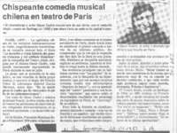Chispeante comedia musical chilena en teatro de París