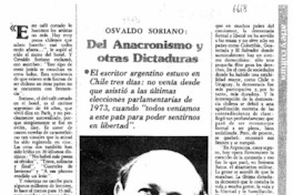 Del anacronismo y otras dictaduras  [artículo] Carolina Díaz.