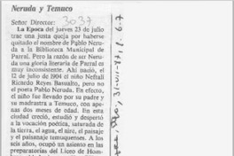 Neruda y Temuco  [artículo] Germán Sepúlveda Durán.