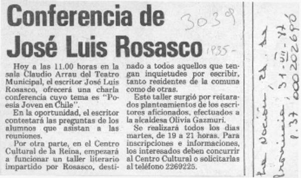 Conferencia de José Luis Rosasco  [artículo].