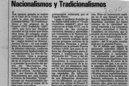Nacionalismos y tradicionalismos  [artículo].