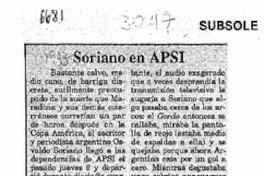 Soriano en Apsi  [artículo].
