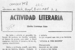 Actividad literaria  [artículo] Augusto César Roa Villagra.