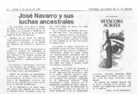 José Navarro y sus luchas ancestrales