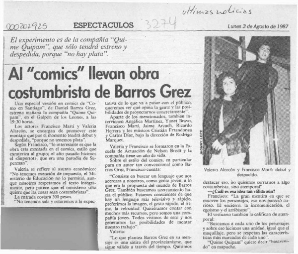Al "comics" llevan obra costumbrista de Barros Grez  [artículo].