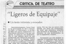 "Ligeros de equipaje"  [artículo] Eduardo Guerrero.