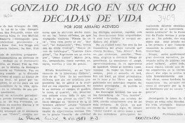 Gonzalo Drago en sus ocho décadas de vida  [artículo] José Arraño Acevedo.