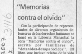 "Memorias contra el olvido"  [artículo].